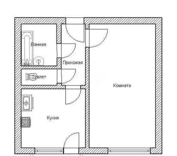 1-комнатная квартира: Курган, 2-я Часовая улица, 54А (36.9 м) - Фото 1