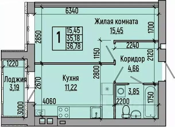 1-к кв. Волгоградская область, Волгоград ул. Иссы Плиева, 6А (36.78 м) - Фото 0