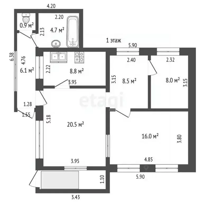 Дом в Крым, Бахчисарай ул. 8 Марта, 1 (83 м) - Фото 1