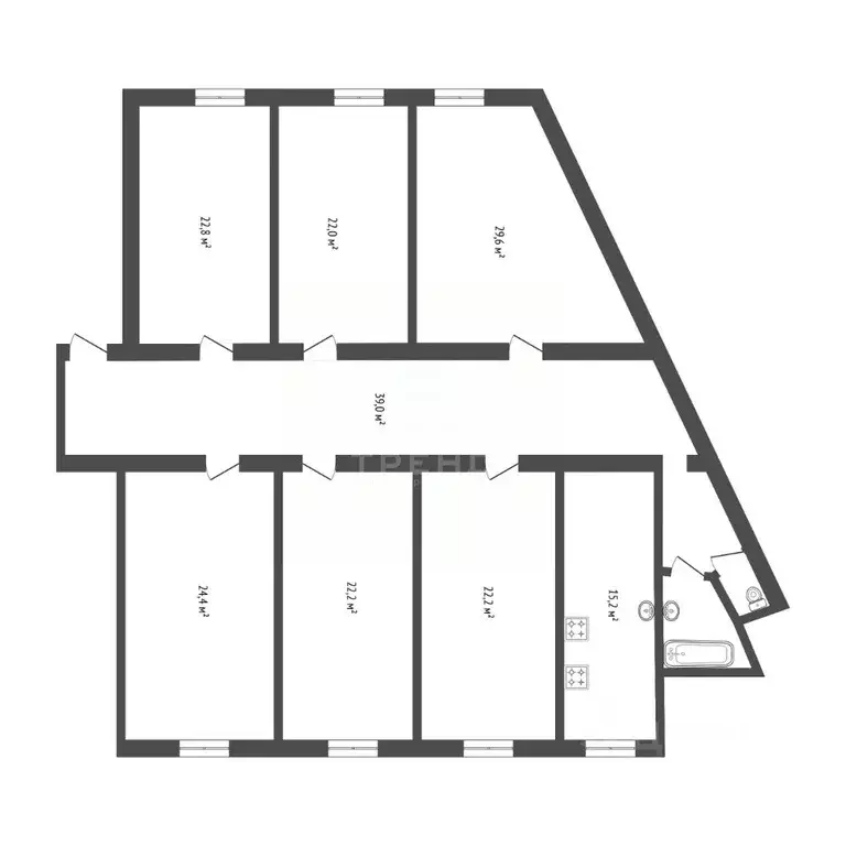 Комната Санкт-Петербург наб. Реки Фонтанки, 110Б (22.0 м) - Фото 2