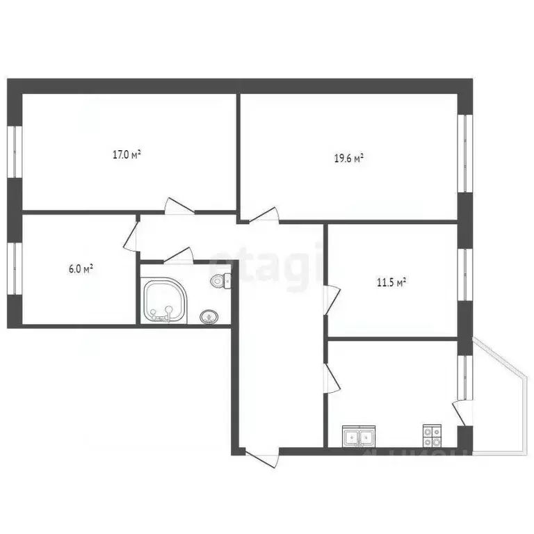 4-к кв. Ханты-Мансийский АО, Сургут ул. Островского, 19 (70.0 м) - Фото 1