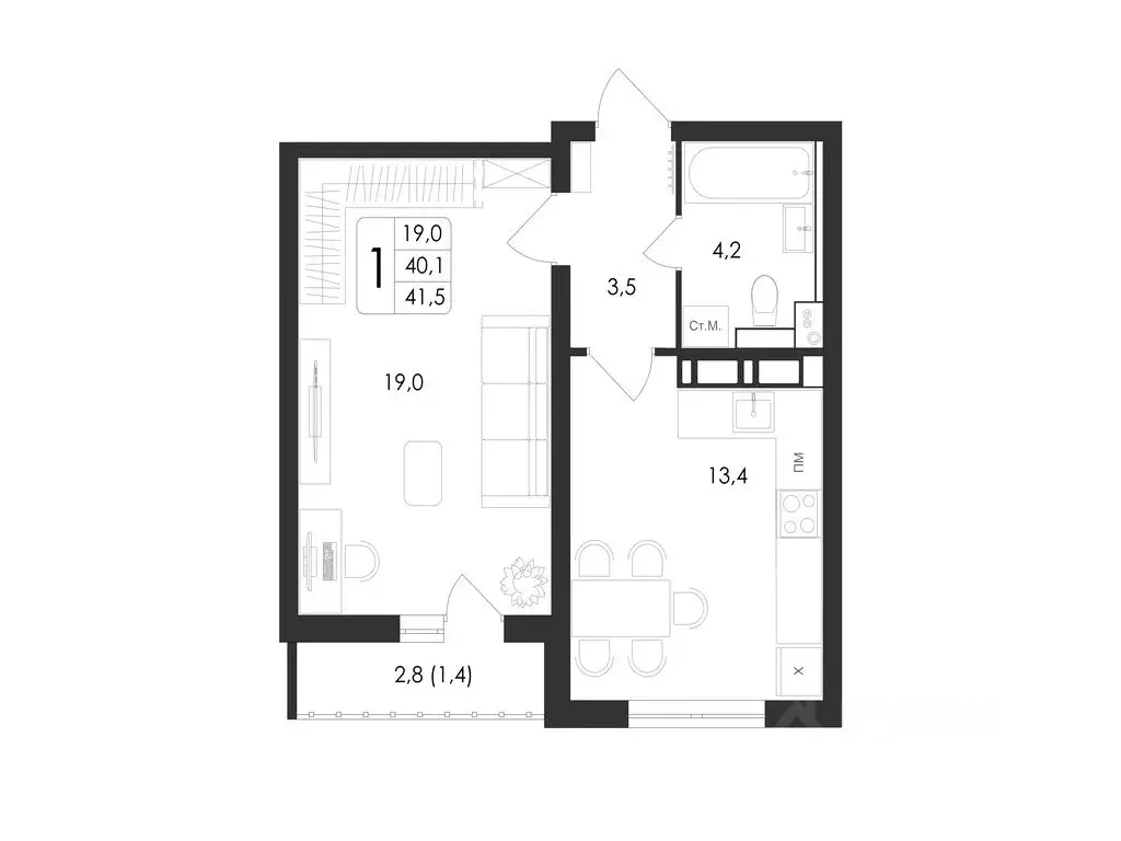 1-к кв. Воронежская область, Воронеж Первое Мая мкр, Май жилой ... - Фото 1