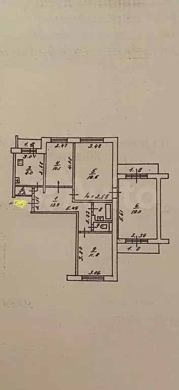 4-к. квартира, 89,1 м, 10/10 эт. - Фото 0