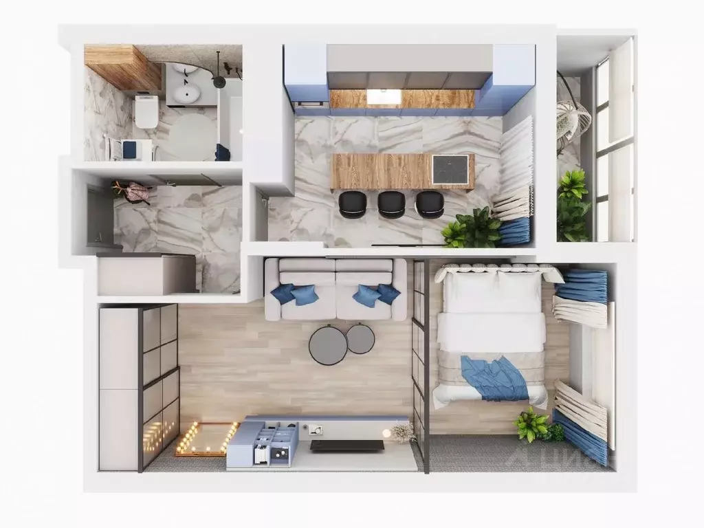 1-к кв. Липецкая область, Липецк Минская ул., 6Б (45.5 м) - Фото 1