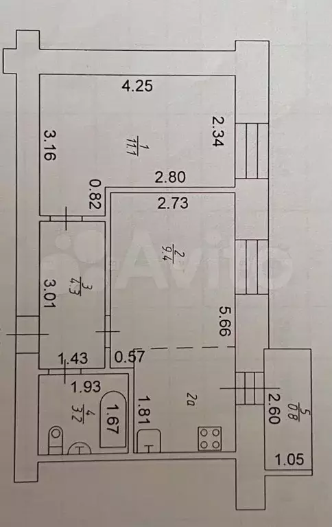 1-к. квартира, 34,6 м, 2/9 эт. - Фото 0