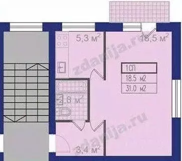 1-к кв. Москва Югорский проезд, 22К2 (31.0 м) - Фото 2
