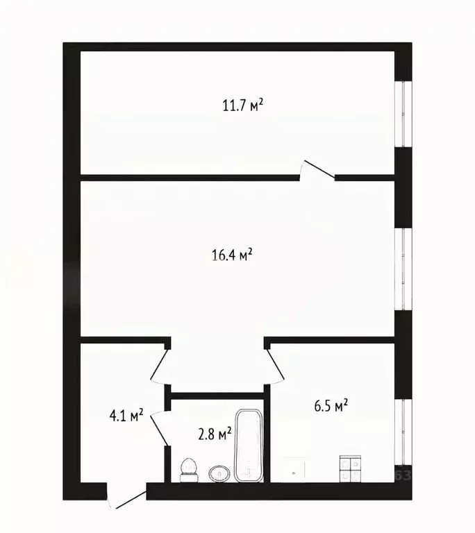2-к кв. Севастополь ул. Очаковцев, 26 (43.0 м) - Фото 2