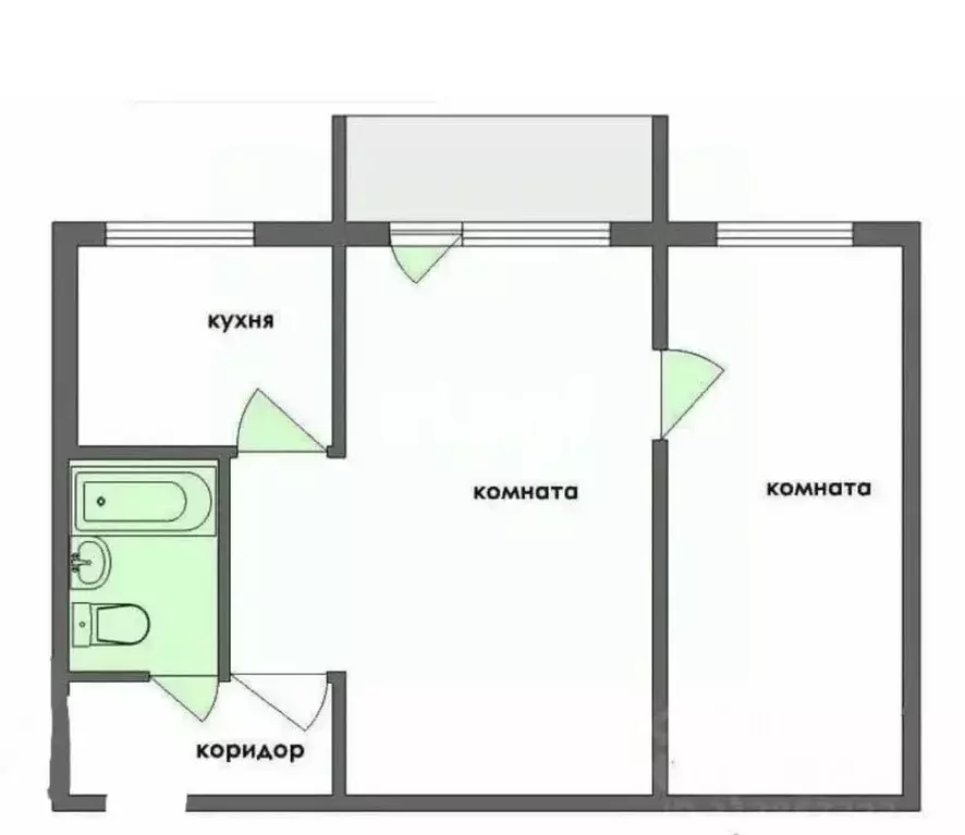 2-к кв. Татарстан, Казань ул. Лейтенанта Красикова, 12 (47.5 м) - Фото 2