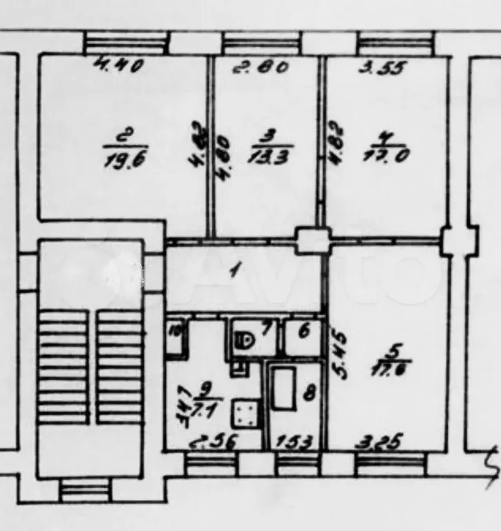 4-к. квартира, 88,7 м, 4/4 эт. - Фото 0