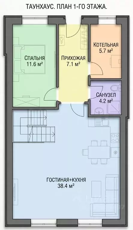 Таунхаус в Воронежская область, Воронеж ул. Ломоносова, 56 (134 м) - Фото 2