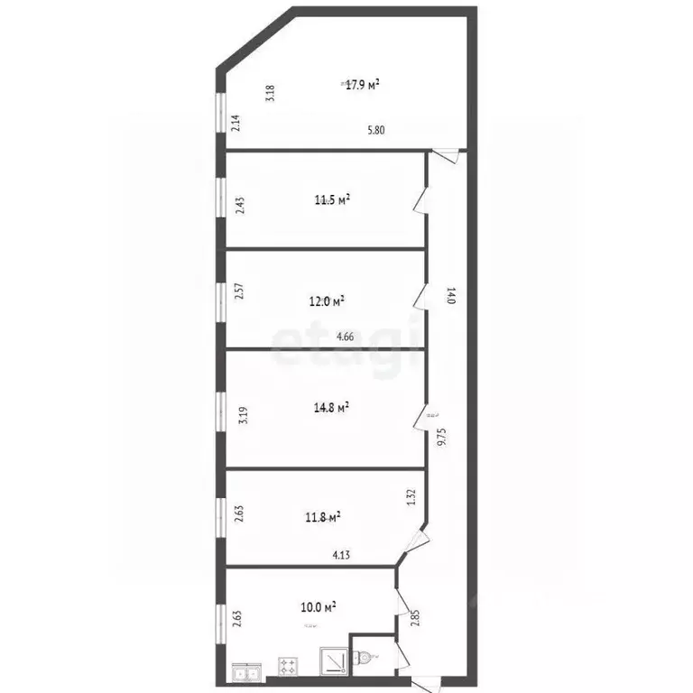 Комната Санкт-Петербург Зверинская ул., 36 (12.0 м) - Фото 2