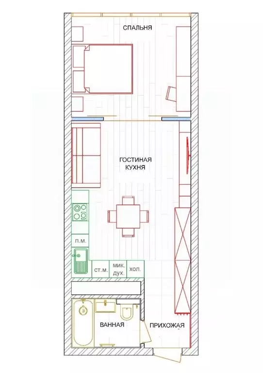 Студия Краснодарский край, Геленджик ул. Мира, 40 (36.8 м) - Фото 2