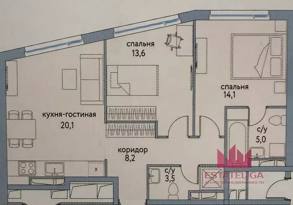 3-к кв. Москва ул. Крузенштерна, 7 (65.1 м) - Фото 2