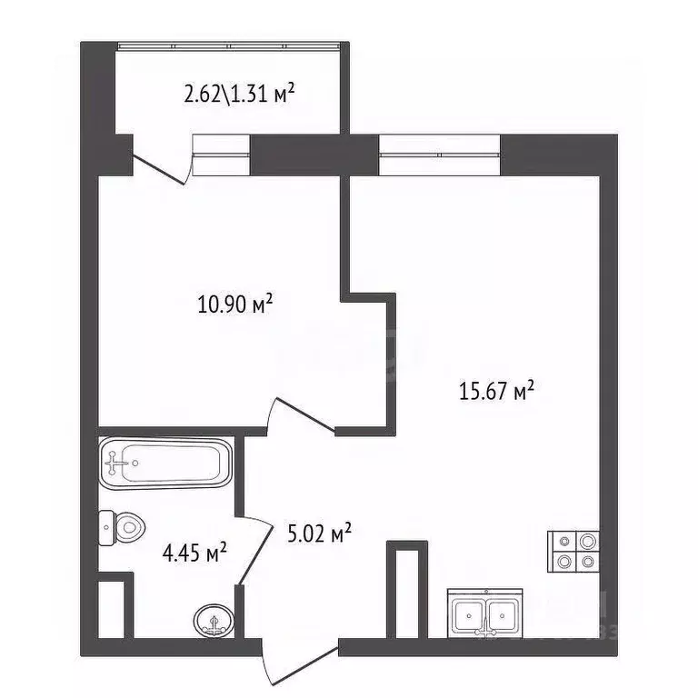 1-к кв. Санкт-Петербург просп. Энгельса, 29 (36.2 м) - Фото 2