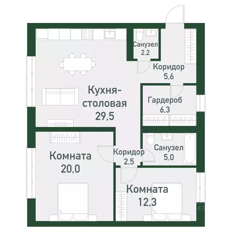 2-к кв. Челябинская область, Челябинский городской округ, пос. ... - Фото 1