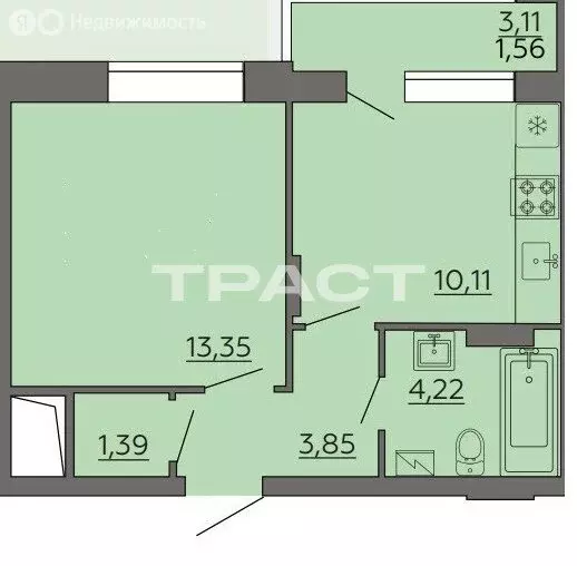 1-комнатная квартира: Воронеж, улица Независимости, 78к1 (32.1 м) - Фото 1