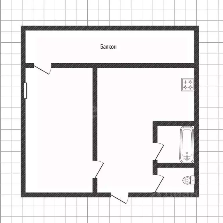1-к кв. Белгородская область, Белгород ул. Чапаева, 32 (34.0 м) - Фото 2