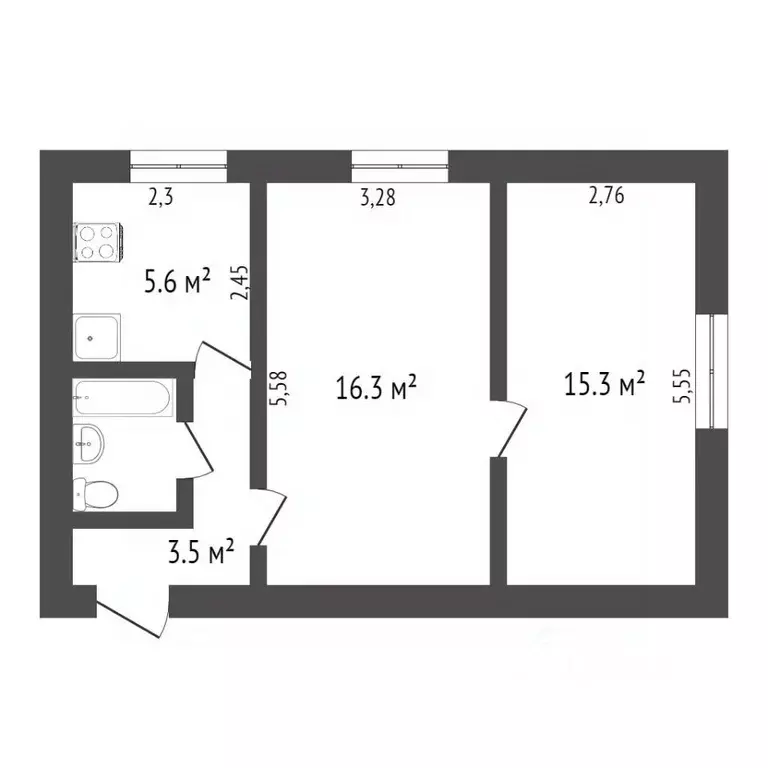 2-к кв. Севастополь ул. Льва Толстого, 32 (44.6 м) - Фото 2