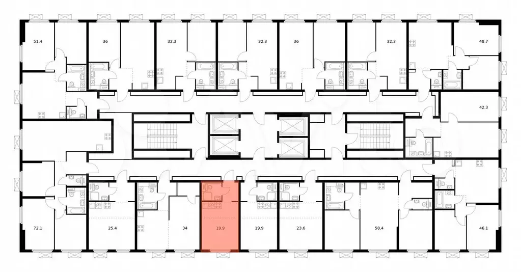 Квартира-студия, 19,8 м, 20/33 эт. - Фото 1