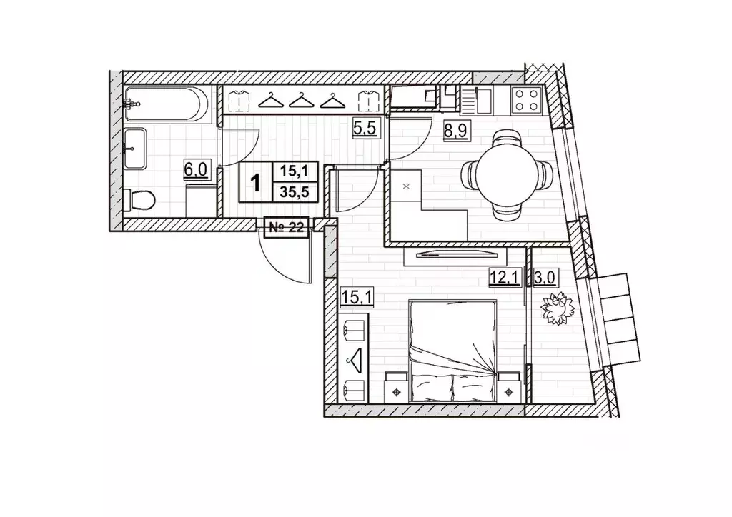 1-к кв. Нижегородская область, Нижний Новгород ул. Ванеева (35.5 м) - Фото 1