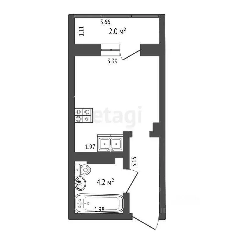 1-к кв. Забайкальский край, Чита ул. Тимирязева, 23 (20.0 м) - Фото 1