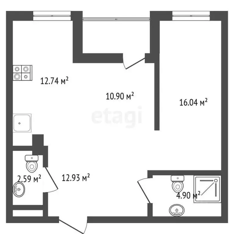 2-к кв. Ростовская область, Ростов-на-Дону Привокзальная ул., 3/1 ... - Фото 1
