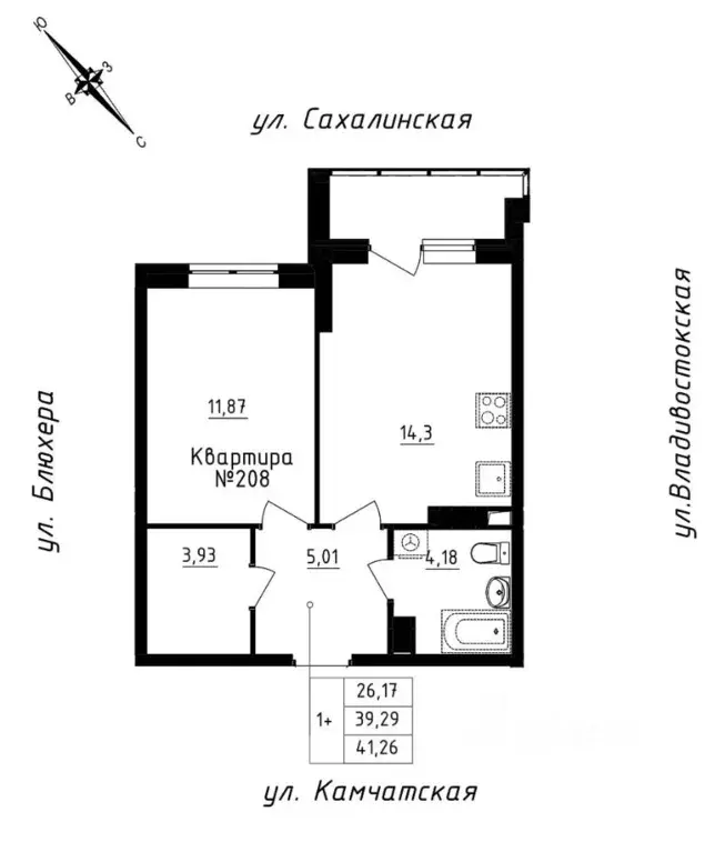 1-к кв. свердловская область, екатеринбург ул. кронштадтская (41.26 м) - Фото 0