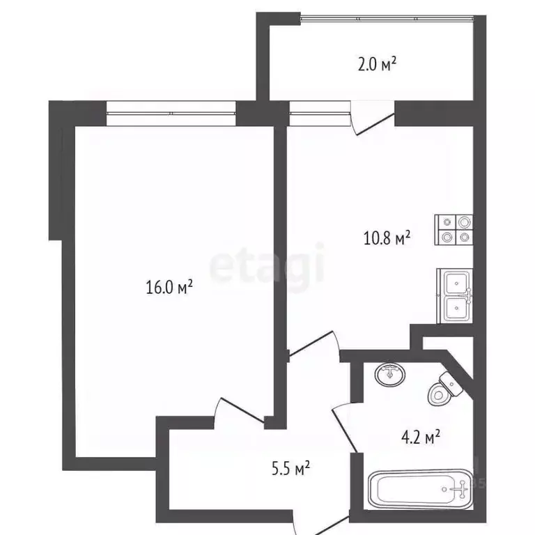 1-к кв. Московская область, Лобня Спортивная ул., 1к2 (36.0 м) - Фото 2