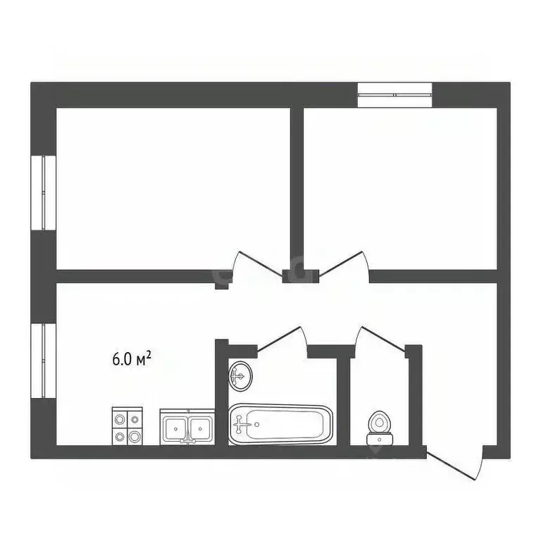 2-к кв. Московская область, Коломна городской округ, с. Черкизово ул. ... - Фото 2