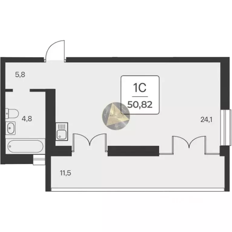Студия Крым, Алупка ш. Севастопольское, 6Ак3 (50.82 м) - Фото 2