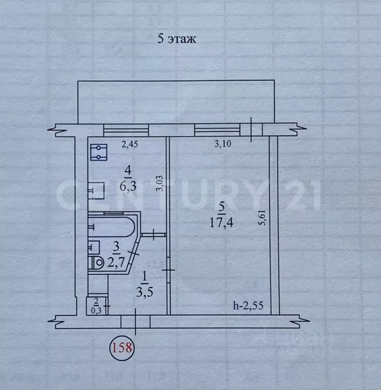 1-к кв. Севастополь ул. Мечникова, 5 (32.4 м) - Фото 1