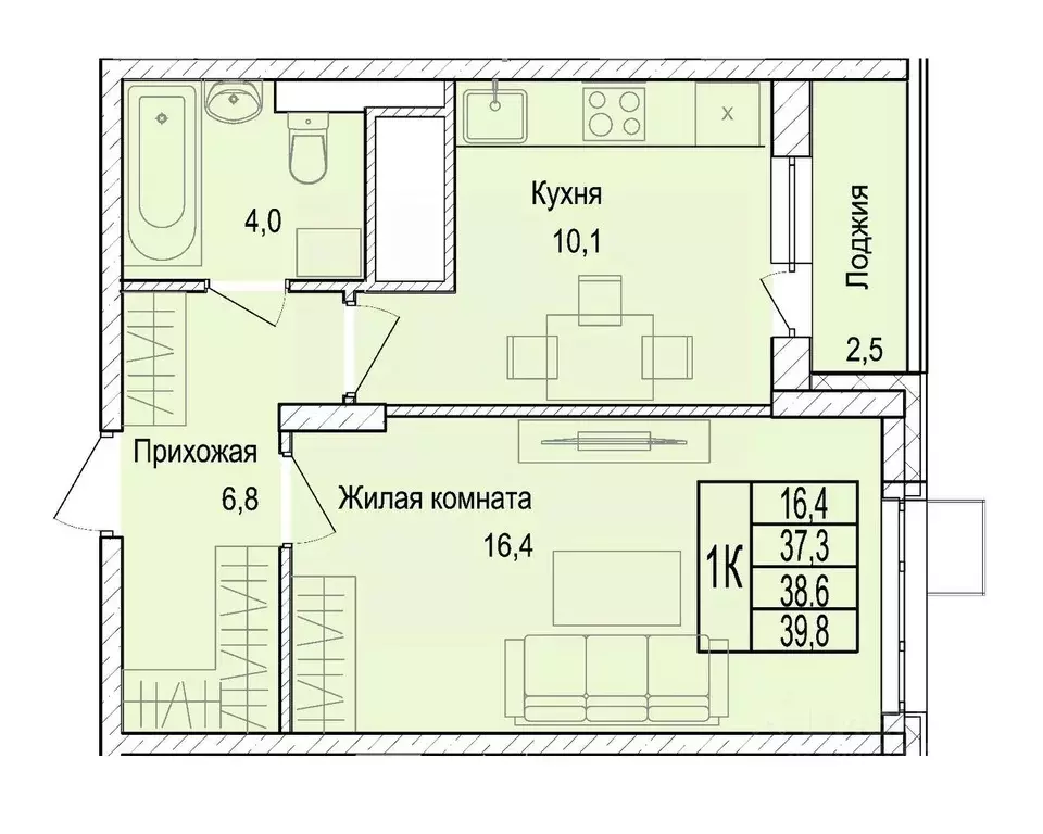 1-к кв. Московская область, Мытищи Леонидовка мкр,  (38.7 м) - Фото 0