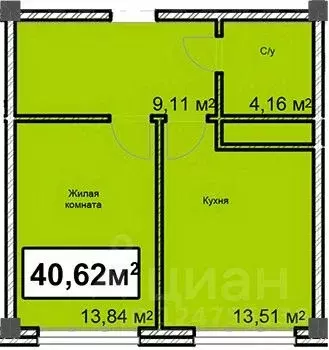 1-к кв. Ставропольский край, Ессентуки ул. Благодатная, 28 (40.62 м) - Фото 0