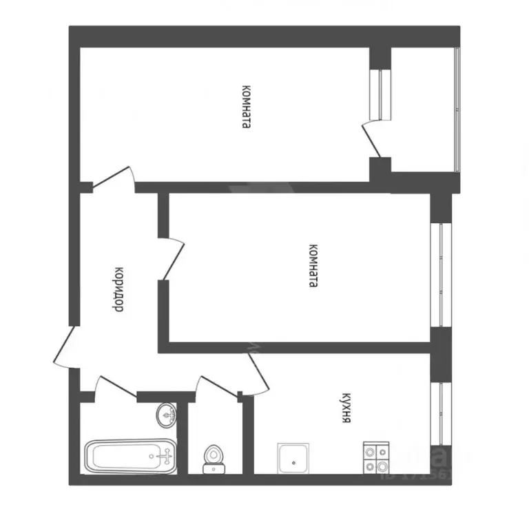 2-к кв. Тюменская область, Тюмень ул. Мебельщиков, 12 (50.8 м) - Фото 1