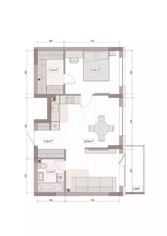 2-к кв. Кемеровская область, Кемерово Уютный Квартал жилой комплекс ... - Фото 1