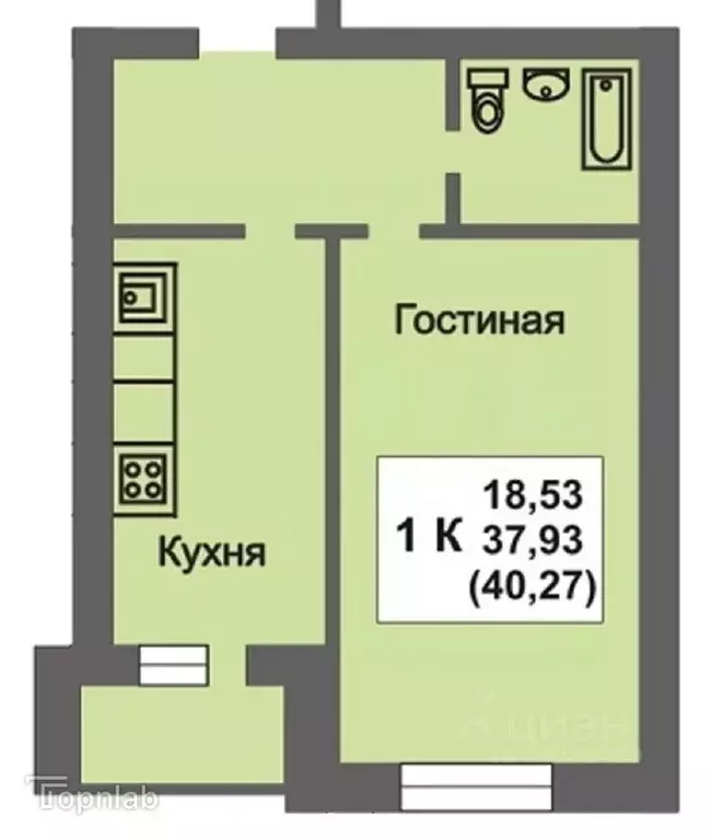 1-к кв. Саратовская область, Саратов ул. Имени Б.Н. Еремина, 1 (37.9 ... - Фото 1