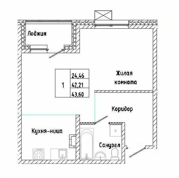 1-к кв. Сахалинская область, Южно-Сахалинск Горизонт жилой комплекс ... - Фото 0