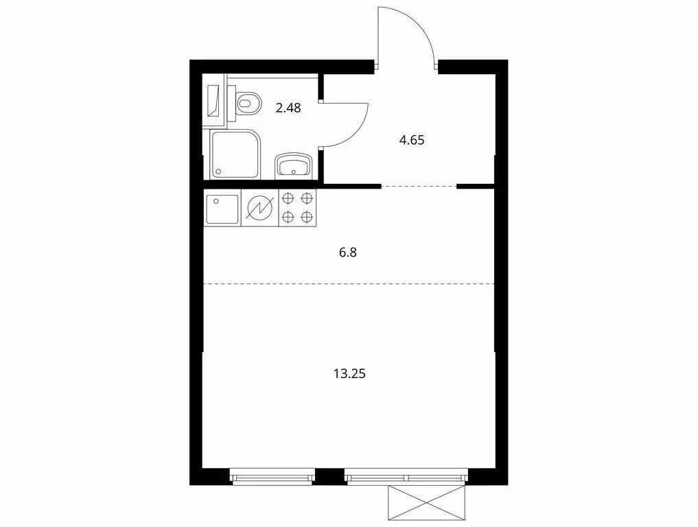 Квартира-студия: Новоселье, Невская улица, 12А (27 м) - Фото 0