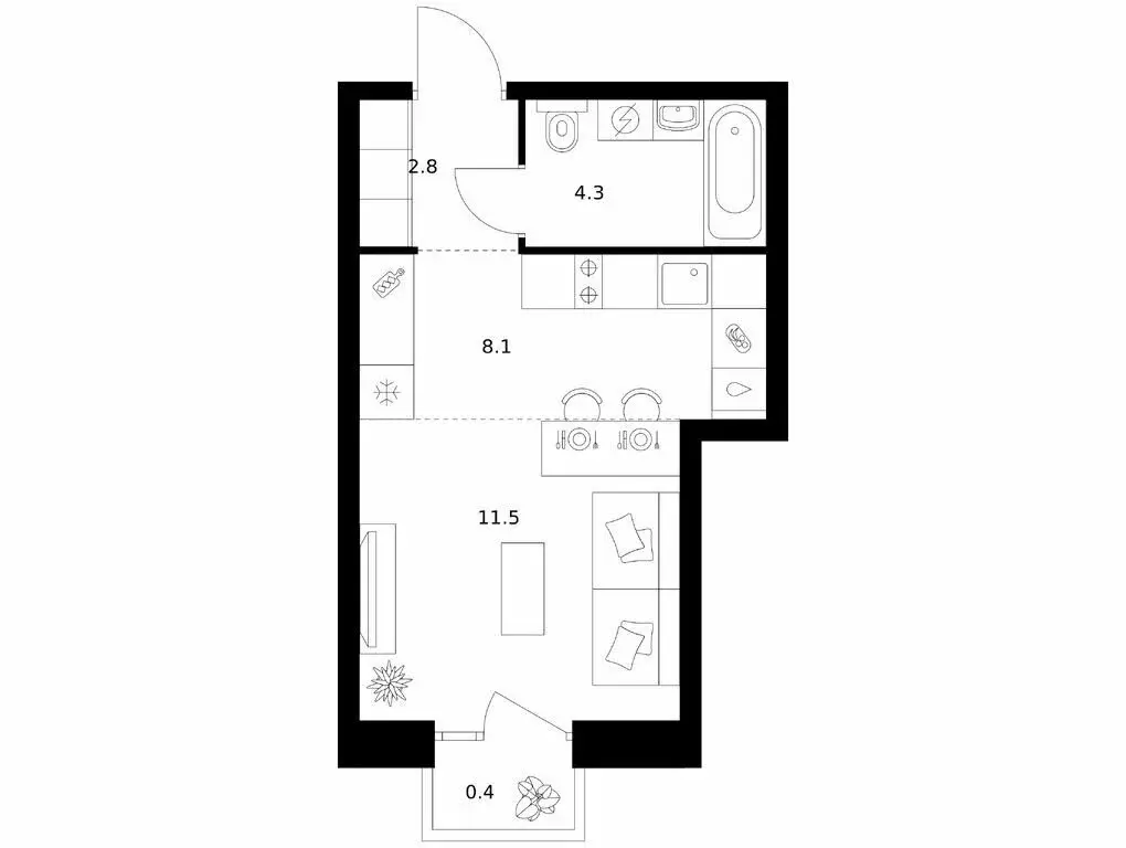Квартира-студия: Санкт-Петербург, ЖК Шкиперский 19 (27.1 м) - Фото 0