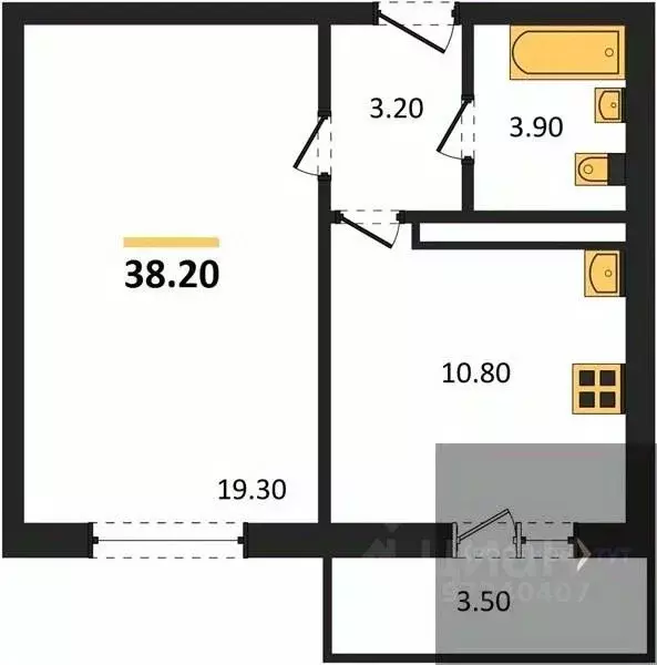 1-к кв. Воронежская область, Воронеж ул. Шидловского, 38 (38.2 м) - Фото 1