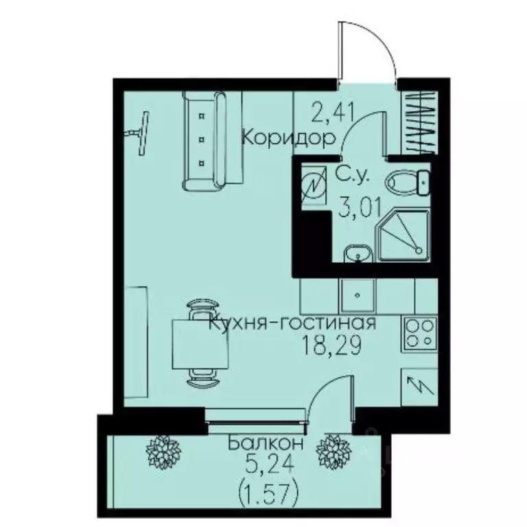 Студия Ленинградская область, Кудрово г. Всеволожский район, Заневское ... - Фото 2