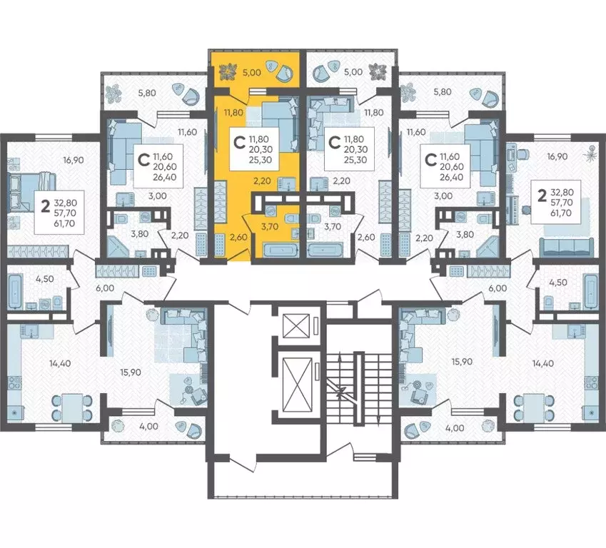 Квартира-студия: Сочи, ЖК Горный Квартал (25.3 м) - Фото 2