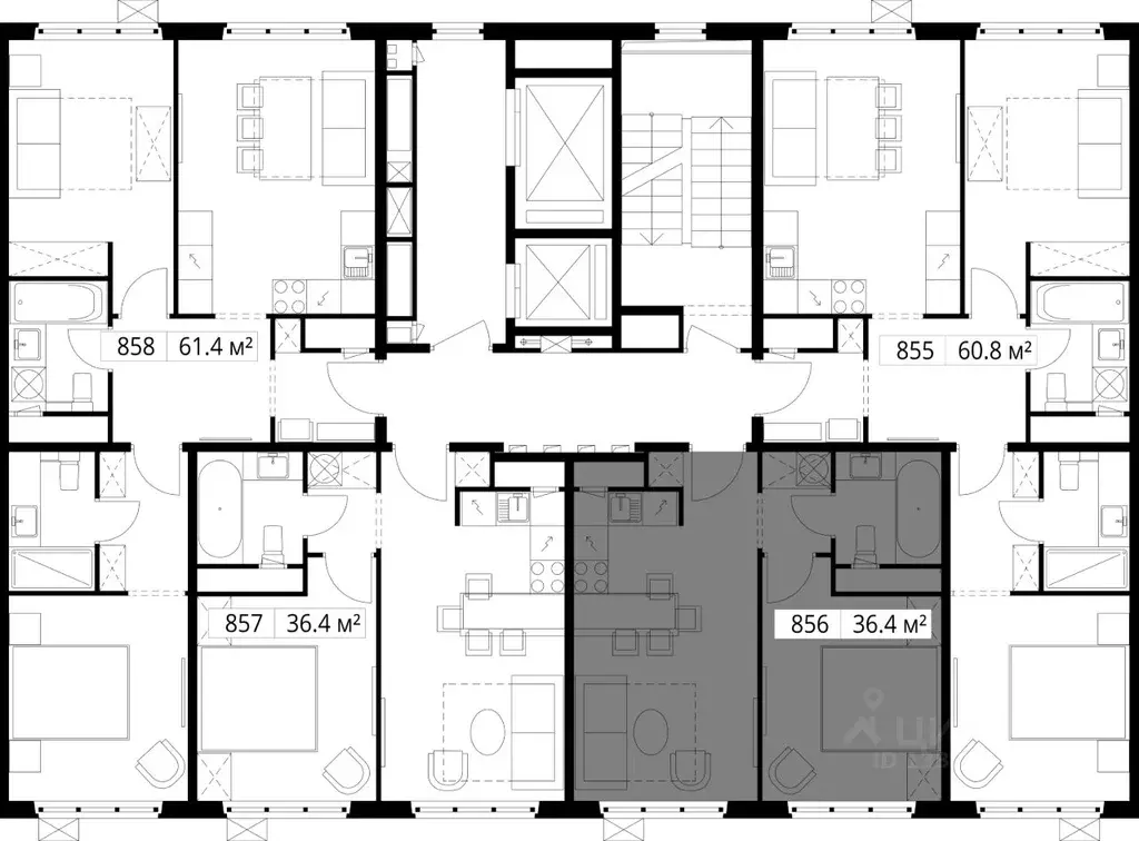 1-к кв. Московская область, Ленинский городской округ, д. Сапроново, ... - Фото 1
