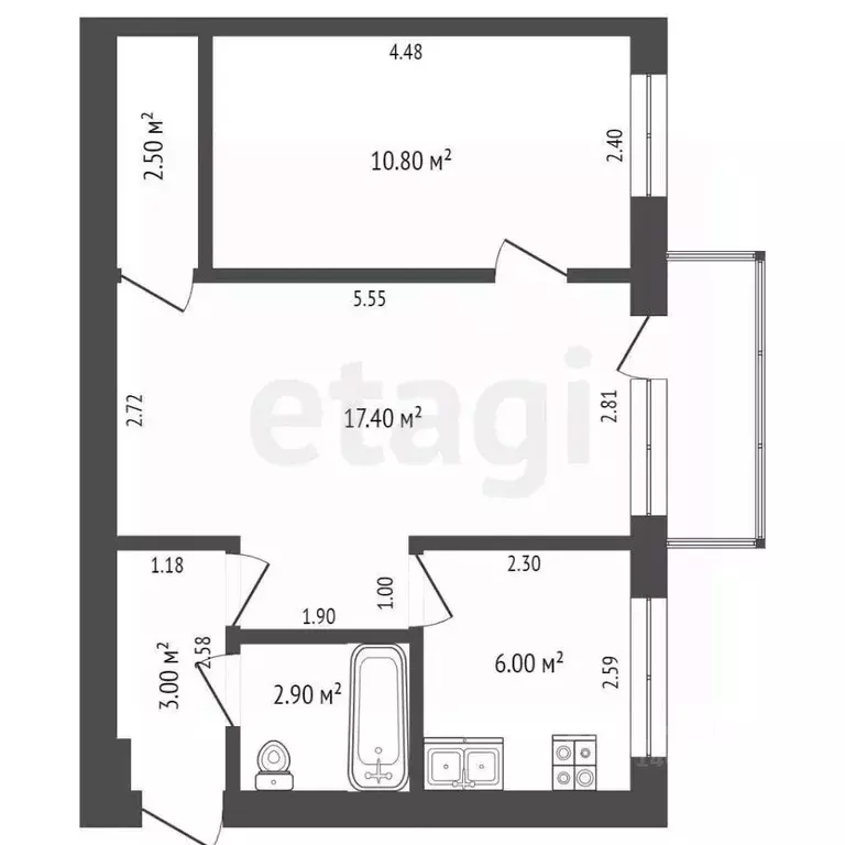 2-к кв. Владимирская область, Ковров просп. Ленина, 14А (42.6 м) - Фото 2