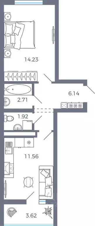 1-к кв. Самарская область, Волжский район, Лопатино с/пос, пос. ... - Фото 1