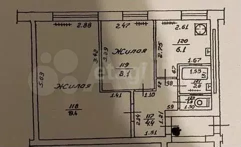 2-к. квартира, 42 м, 1/5 эт. - Фото 0