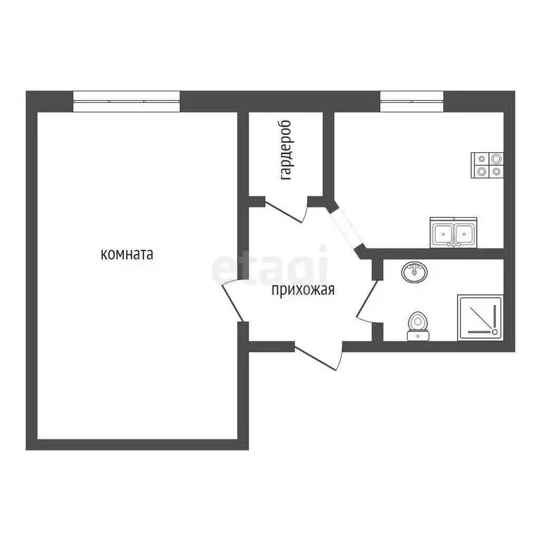 1-комнатная квартира: село Ситниково, Заводская улица, 14 (30.4 м) - Фото 1