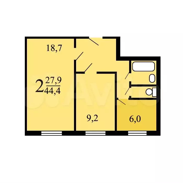 Аукцион: 2-к. квартира, 49,1 м, 1/9 эт. - Фото 0