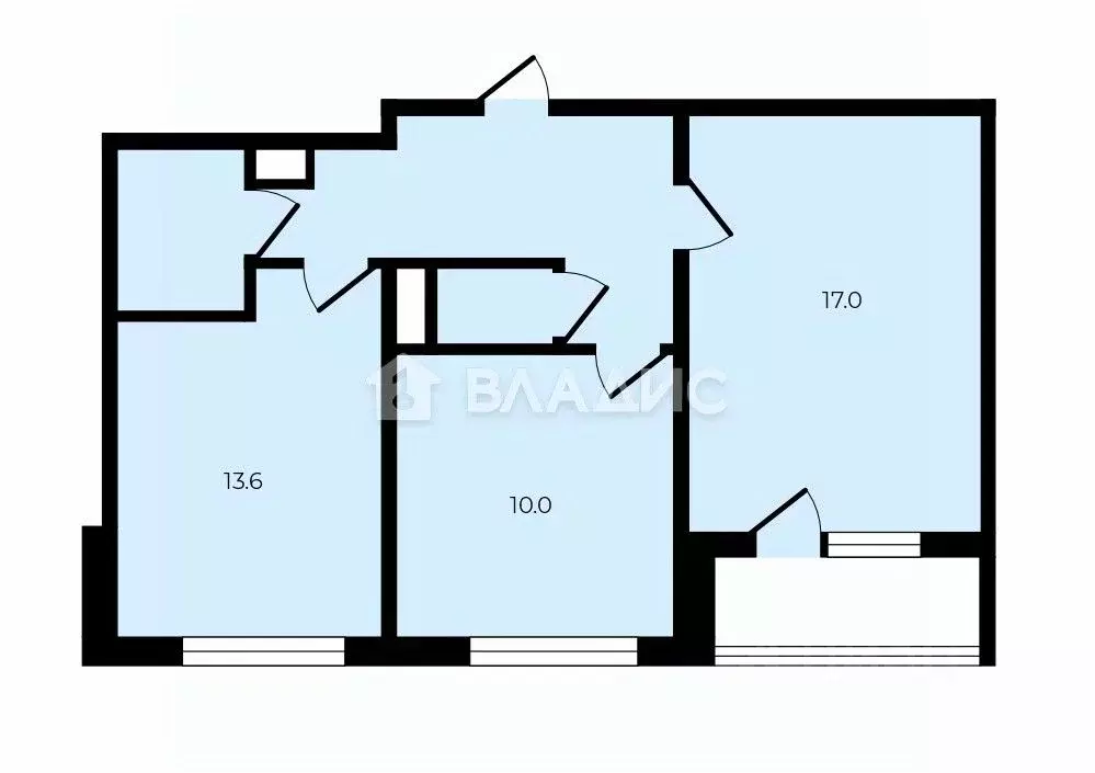 2-к кв. Московская область, Люберцы ул. Рождественская, 6 (55.0 м) - Фото 2