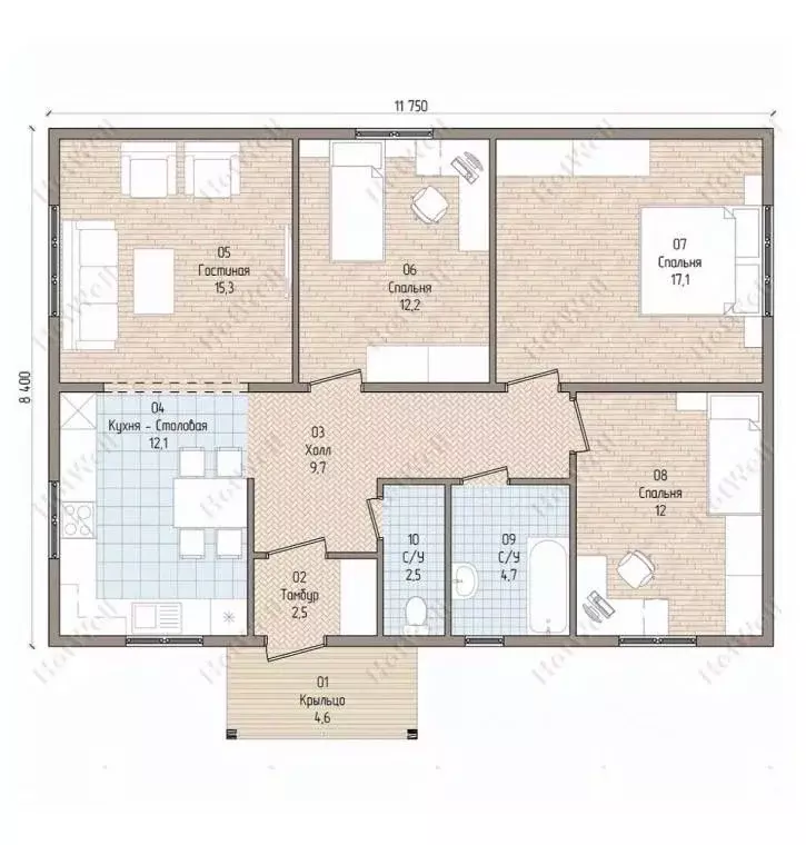 Дом в Крым, Симферополь ул. Хвойная, 65 (100 м) - Фото 1
